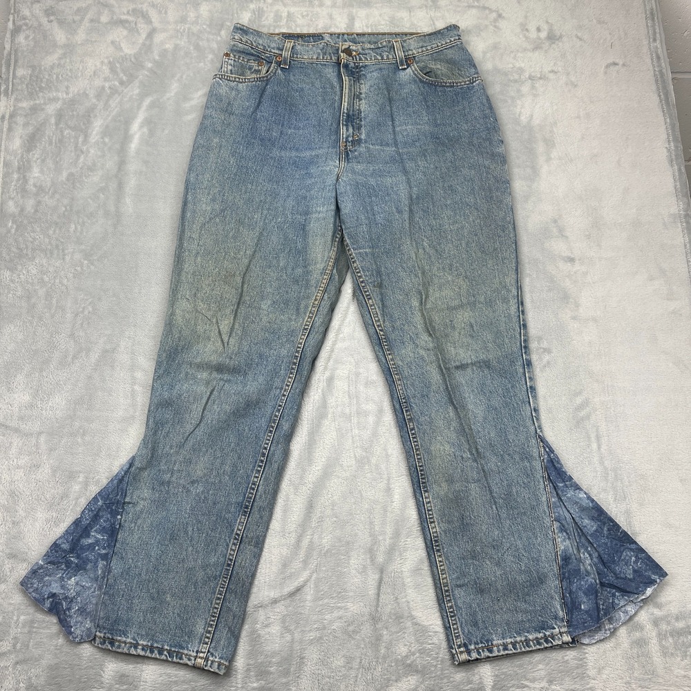 Vtg Levis 551 Jeans Women 16 Blue Denim Relaxed Fit High Rise Tapered Leg Preppy